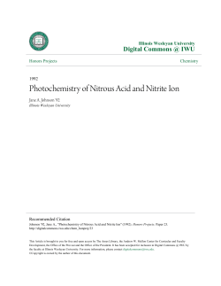 Photochemistry of Nitrous Acid and Nitrite Ion