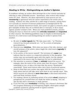 Distinguishing an Author`s Opinion