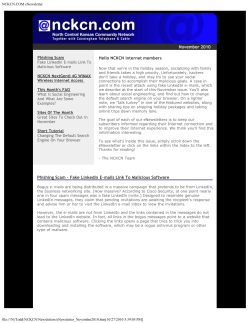 NCKCN.COM eNewsletter
