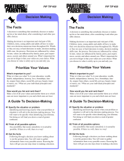 Decision Making Prioritize Your Values The Facts A Guide To