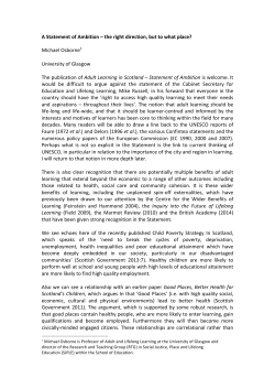 Statement of Ambition 2 - Policy Scotland