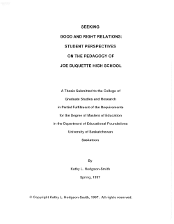 seeking good and right relations: student perspectives on the
