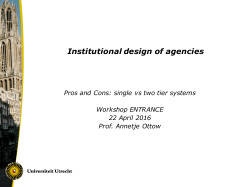 Institutional Design of Agencies