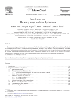 2007 Biotechnol.Adv. - Stern - Institute of Experimental