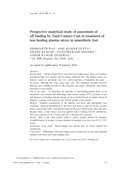 Prospective analytical study of assessment of off loading by