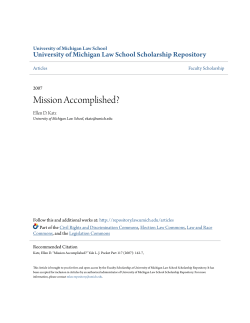 Mission Accomplished? - University of Michigan Law School