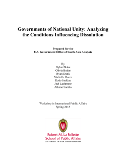 Governments of National Unity: Analyzing the Conditions Influencing