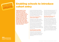 Enabling schools to introduce cohort entry