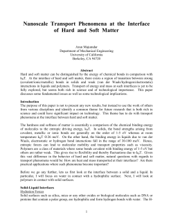 Nanoscale Transport Phenomena at the Interface of Hard and