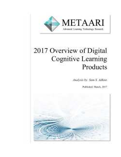 Metaari`s 2017 Overview of Digital Cognitive Learning Products