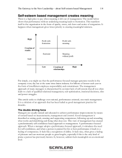 Self-esteem based Leadership and Meaning