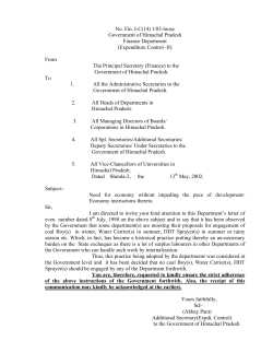 No. Fin. I-C(14) 1/83-loose Government of Himachal Pradesh