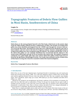 Topographic Features of Debris Flow Gullies in Moxi Basin