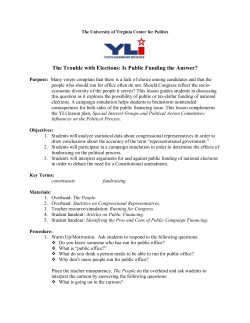 The Trouble with Elections: Is Public Funding the Answer?