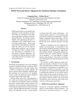 HMM Word and Phrase Alignment for Statistical Machine Translation
