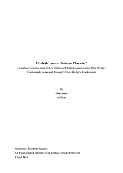 Elizabeth Lavenza: Device or Character?