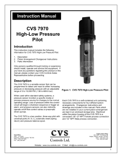 CVS 7970 High-Low Pressure Pilot