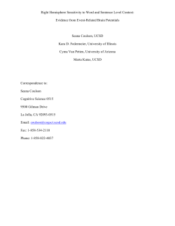 Right Hemisphere Sensitivity to Word and Sentence Level Context