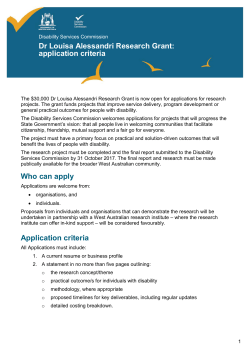 Dr Louisa Alessandri Research Grant