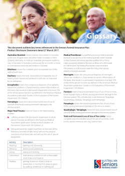 Seniors Funeral Insurance Plus Product Disclosure Statement