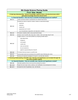 First Nine Weeks 8th Grade Science Pacing Guide