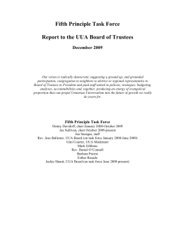 Fifth Principle Task Force Report - Unitarian Universalist Association
