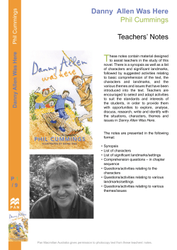 Danny Allen Was Here Phil Cummings Teachers` Notes