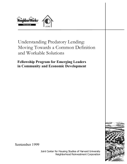 Understanding Predatory Lending - Joint Center for Housing Studies