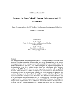 Breaking the Camel`s Back? Eastern Enlargement and EU