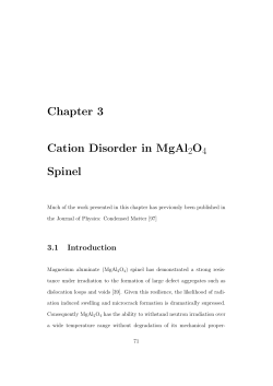 Cation Disorder in MgAl 2 O 4