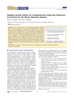 Reading Journal Articles for Comprehension Using Key Sentences