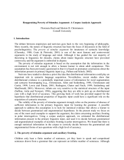 Reappraising Poverty of Stimulus Argument: A