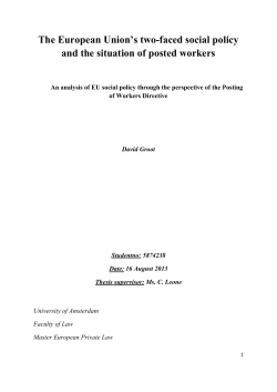The European Union`s two-faced social policy and the - UvA-DARE