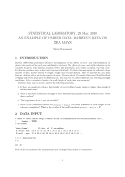 DARWIN`S DATA ON ZEA MAYS