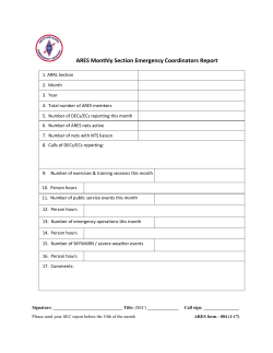 ARES Monthly Section Emergency Coordinators Report