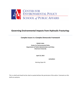 Governing Environmental Impacts from Hydraulic Fracturing: