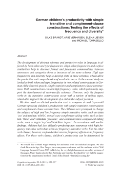 German children`s productivity with simple transitive and