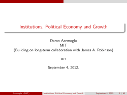 Institutions, Political Economy and Growth