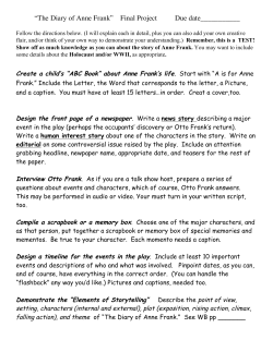 Anne Frank Project Choices