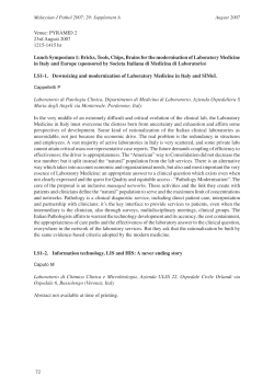 Downsizing and modernization of Laboratory Medicine in Italy and