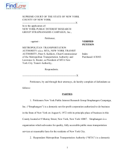 New York Public Interest Group Straphangers Campaign, Inc. v
