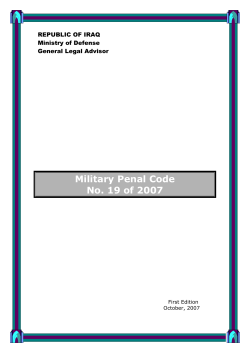 Military Penal Code - ICRC databases on international humanitarian