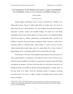 An Examination of The Modern University`s Legal Accountability for