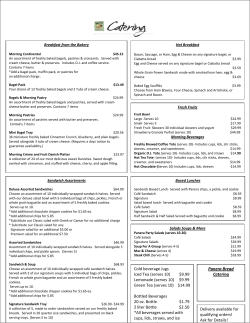 Cold beverage Jugs Iced Tea (serves 10) $9.99 Lemonade (serves