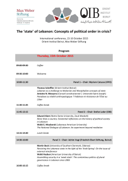 The `state` of Lebanon: Concepts of political order in crisis?
