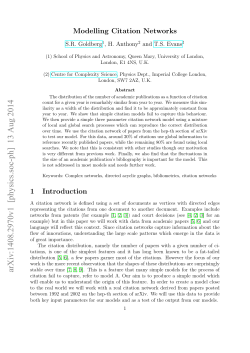 Modelling Citation Networks