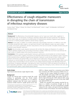 Effectiveness of cough etiquette maneuvers in disrupting the chain