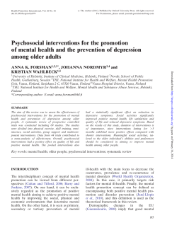 Psychosocial interventions for the promotion of mental health and