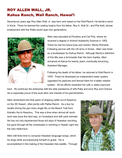 Roy Allan Wall Jr. - Hawaii Cattlemen`s Council