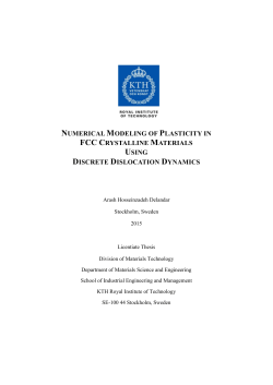 NUMERICAL MODELING OF PLASTICITY IN FCC CRYSTALLINE